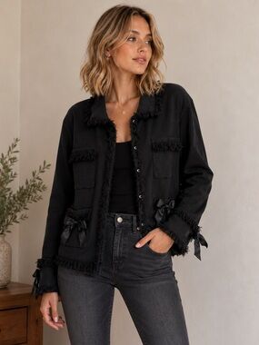 Womens Doncaster black jacket size small.